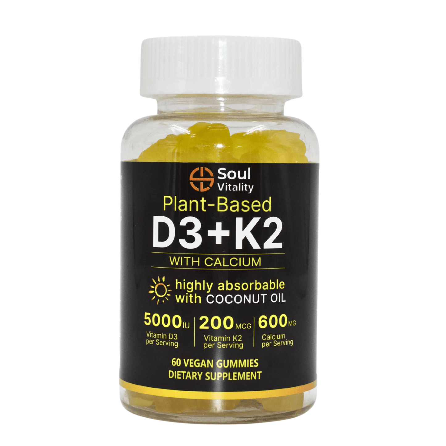 Plant-Based D3 + K2 Gummies with Calcium