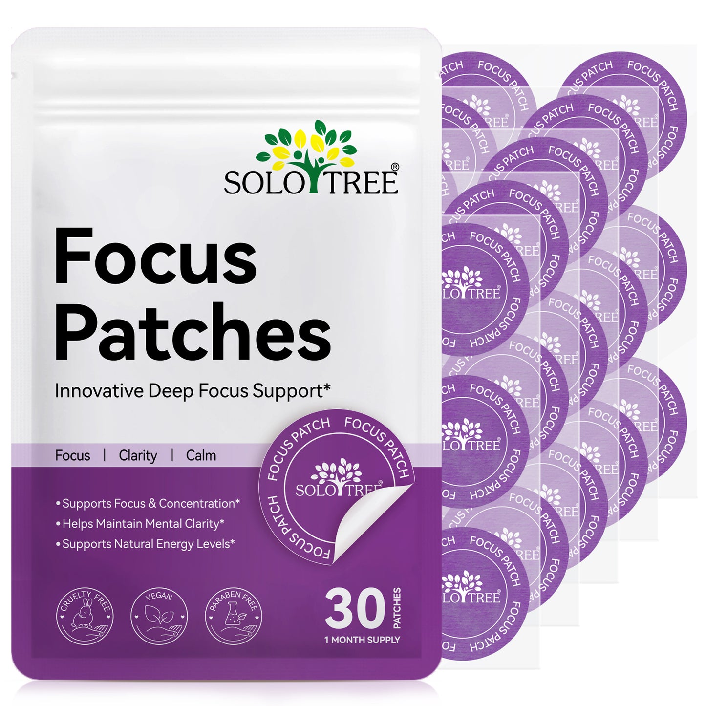 SoloTree: 30's Natural Transdermal Focus Support Patches