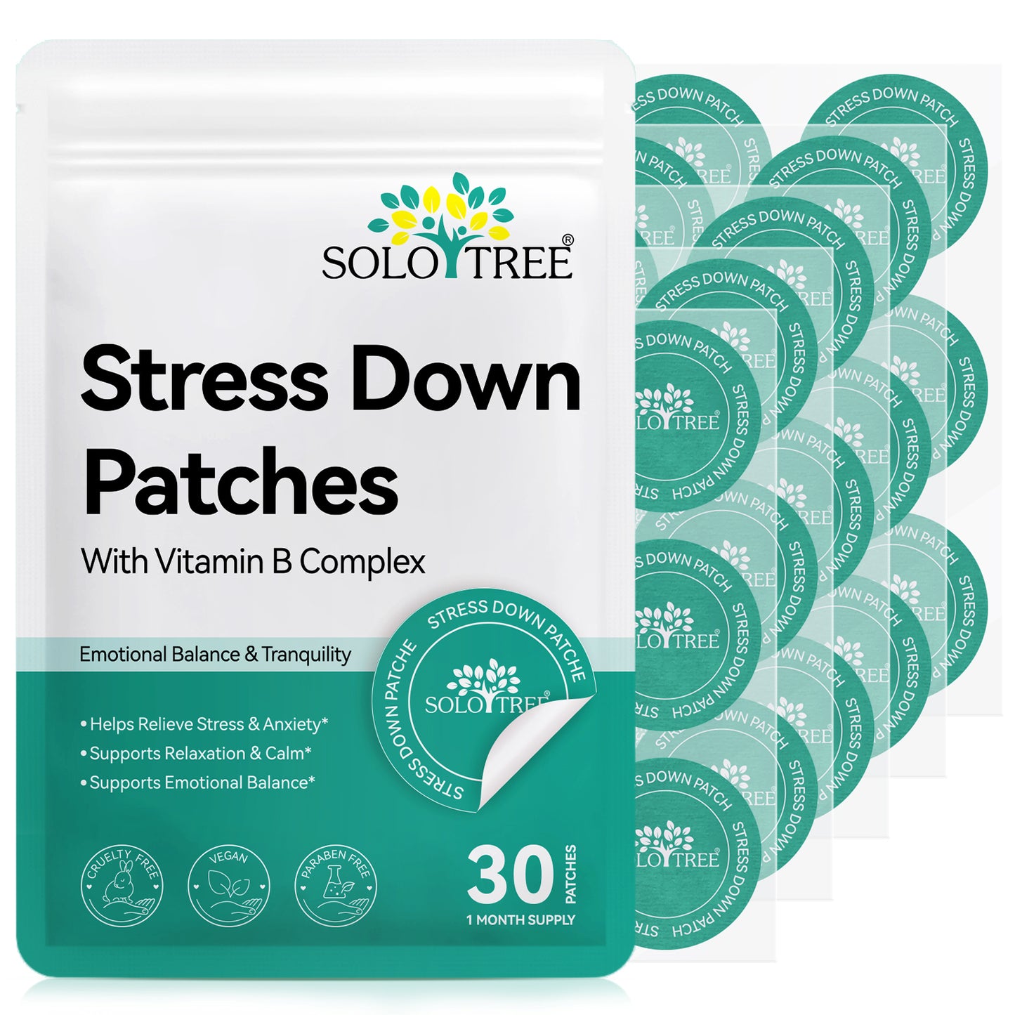 SoloTree: 30's Natural Transdermal Stress Support Patches