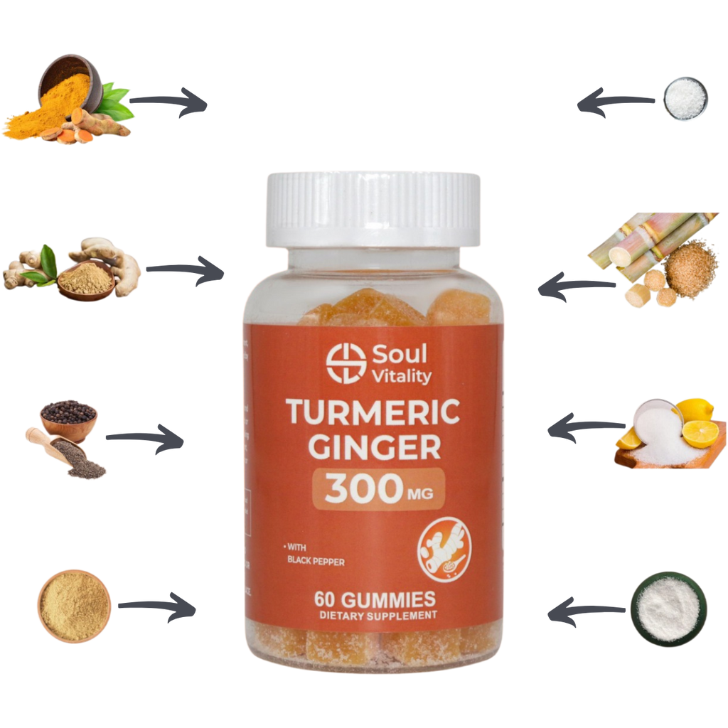 Tumeric Ginger 300mg - 60 Dietary Supplement Gummies