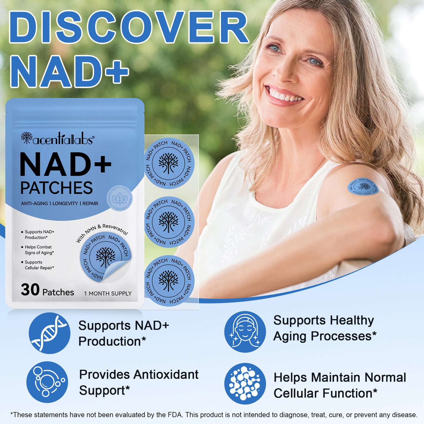 Acentialabs: 30's Transdermal Wellness Patches— NAD