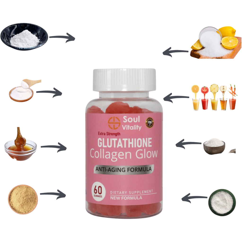 Glutathione Collagen Glow Anti-Aging Formula Gummies - 60 Gummies.