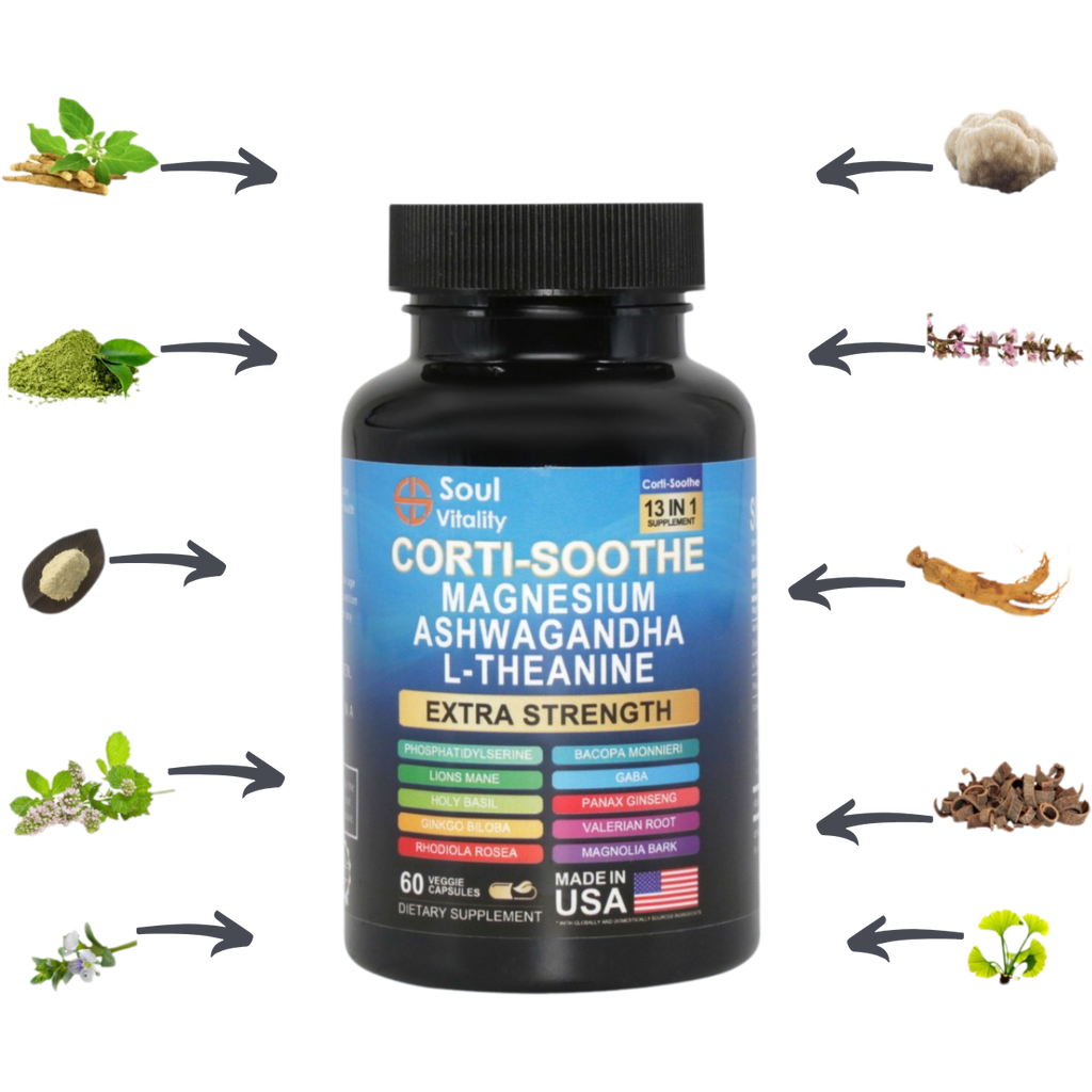 13-in-1 Corti-Soothe Magnesium Ashwagandha Capsules - 90 Capsules