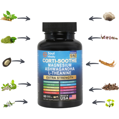 13-in-1 Corti-Soothe Magnesium Ashwagandha Capsules - 90 Capsules