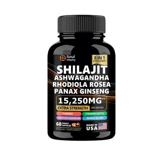 Soul Vitality Dynamic Shilajit Ashwagandha 8-In-1 Supplement Blend