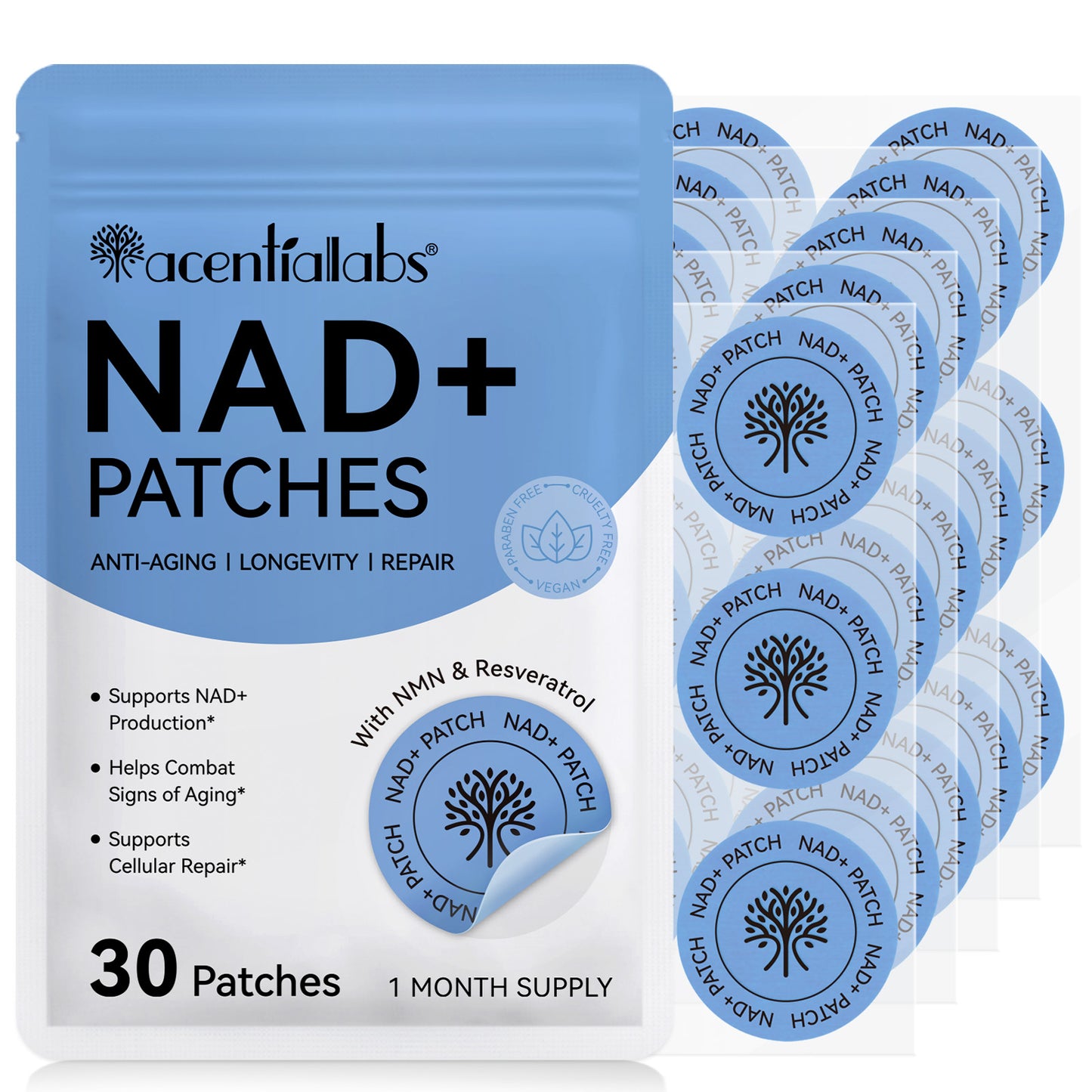 Acentialabs: 30's Transdermal Wellness Patches— NAD