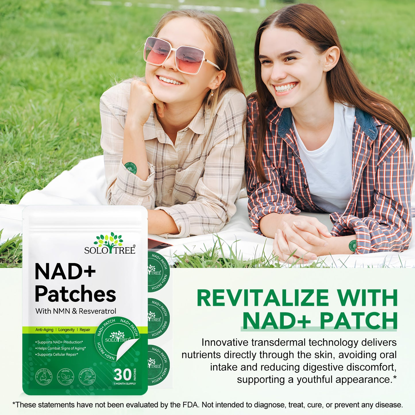 SoloTree: 30's Natural Transdermal NAD+ Patches