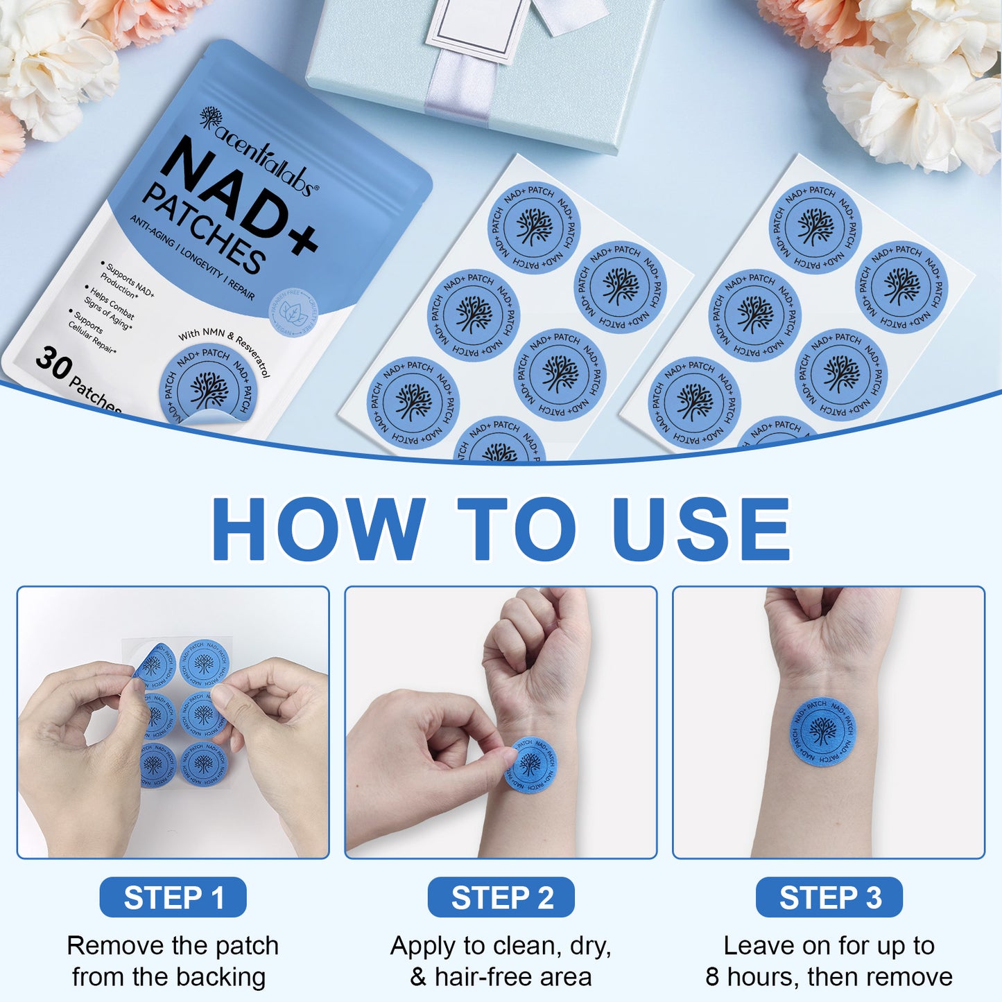 Acentialabs: 30's Transdermal Wellness Patches— NAD