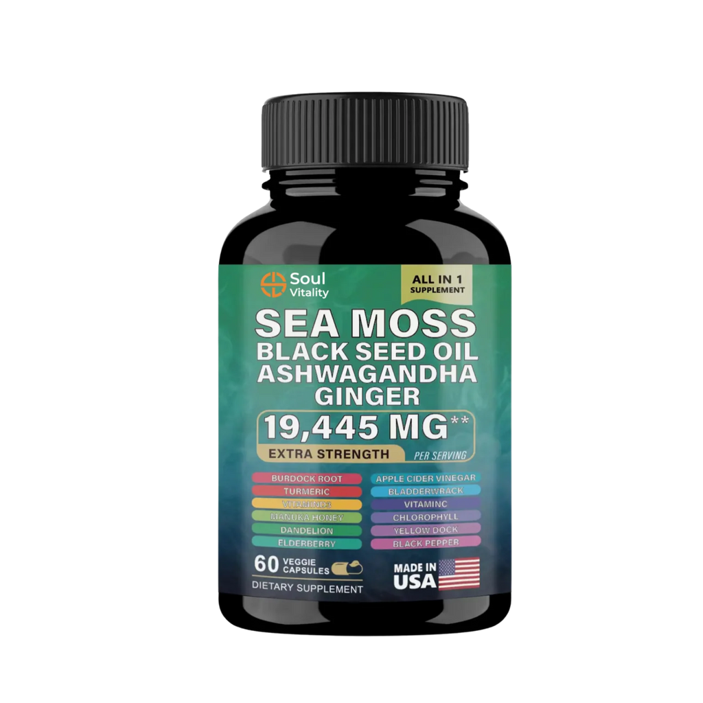 Soul Vitality Dynamic Sea Moss | Ashwagandha | Black Seed Oil All-In-1