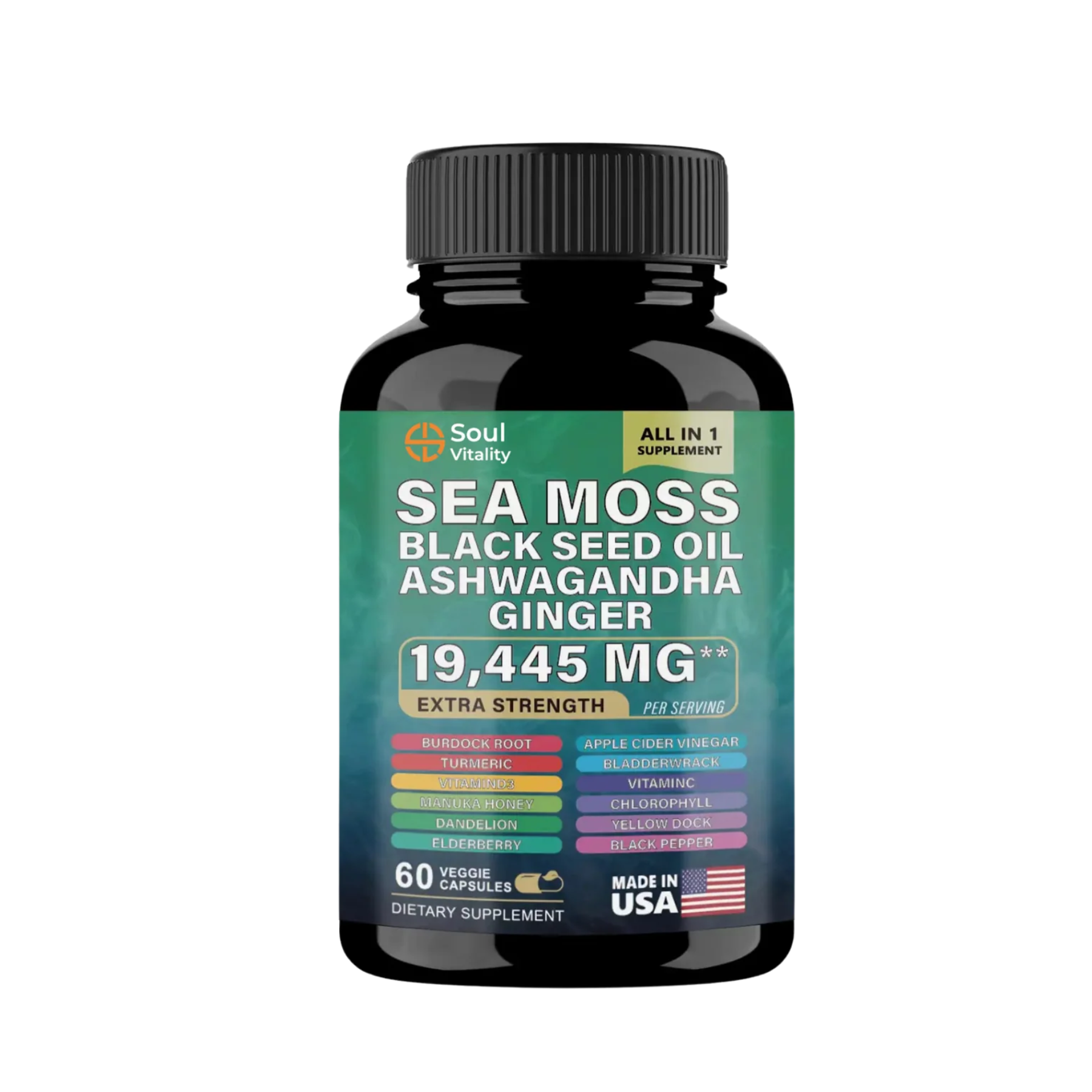 Soul Vitality Dynamic Sea Moss | Ashwagandha | Black Seed Oil All-In-1