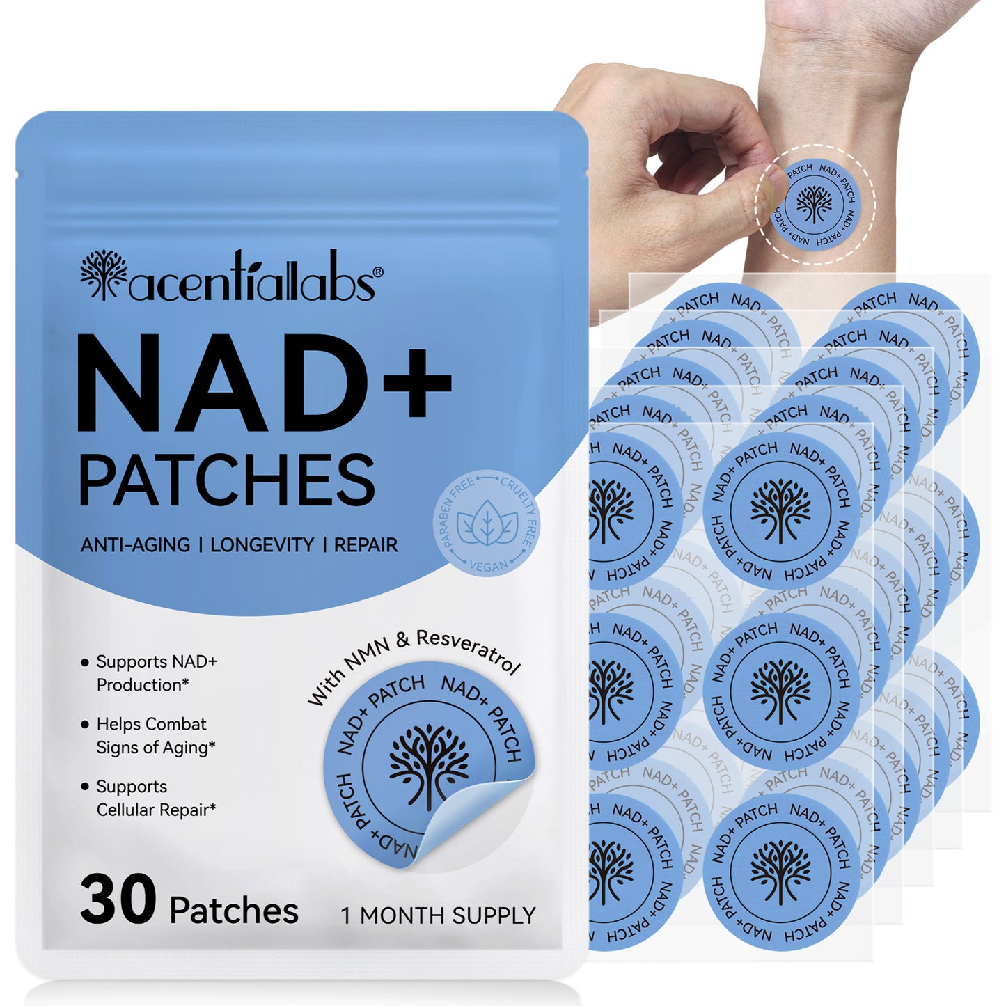 Acentialabs: 30's Transdermal Wellness Patches— NAD