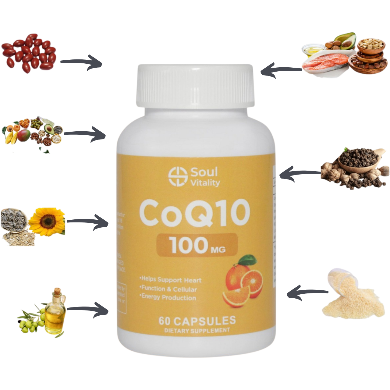 CoQ10 100mg - 60 Dietary Supplement Capsules