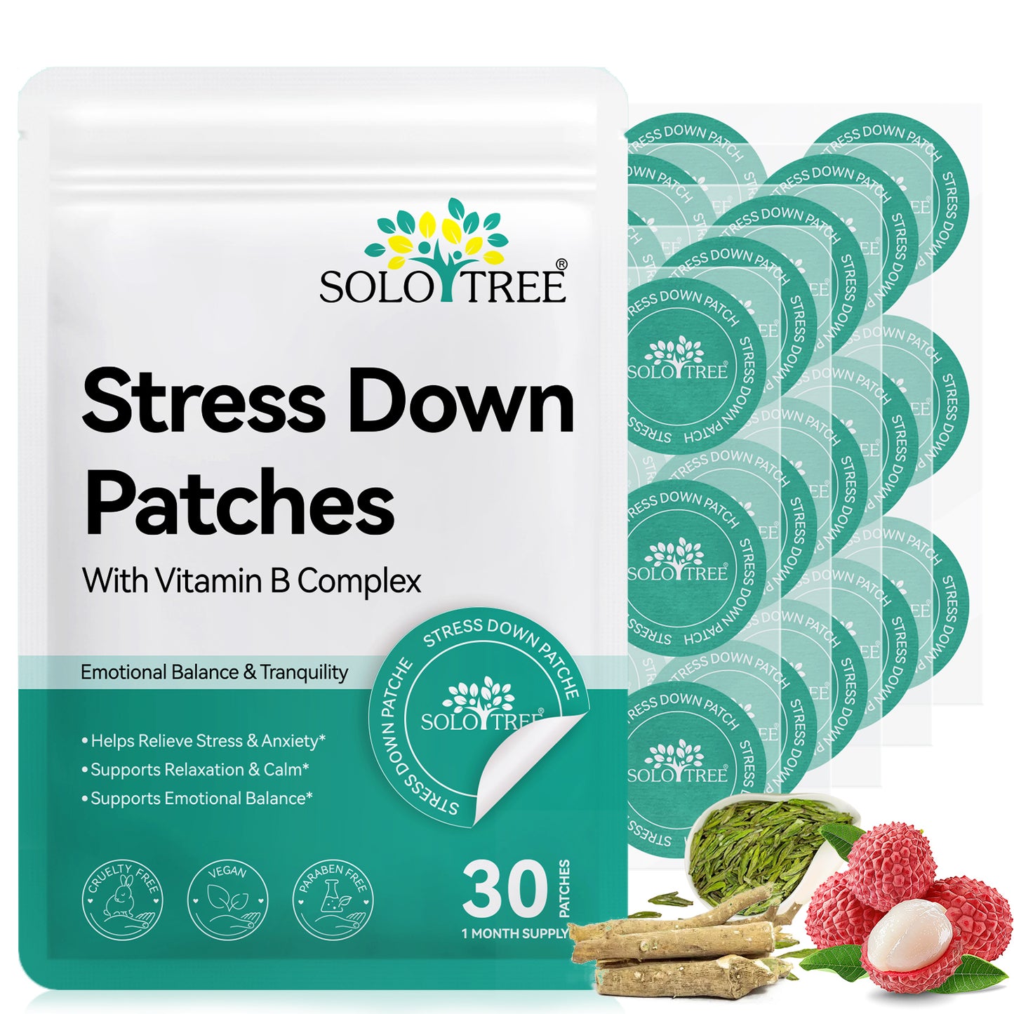 SoloTree: 30's Natural Transdermal Stress Support Patches
