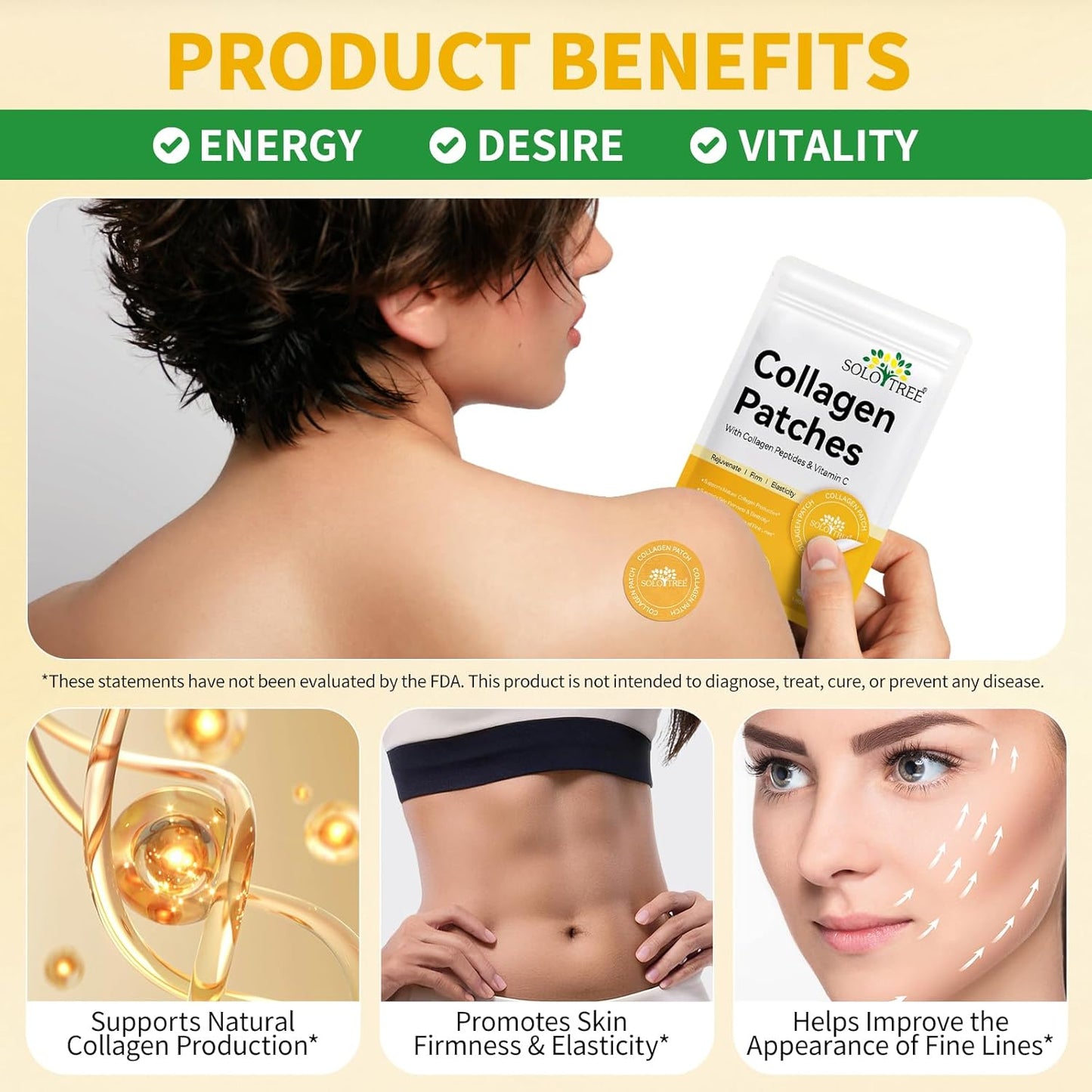 SoloTree: 30's Natural Transdermal Collagen Support Patches