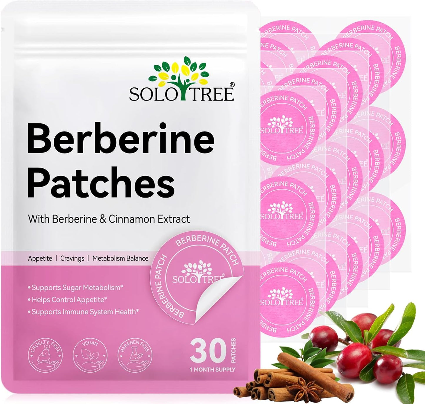 SoloTree: 30's Natural Transdermal Berberine Support Patches