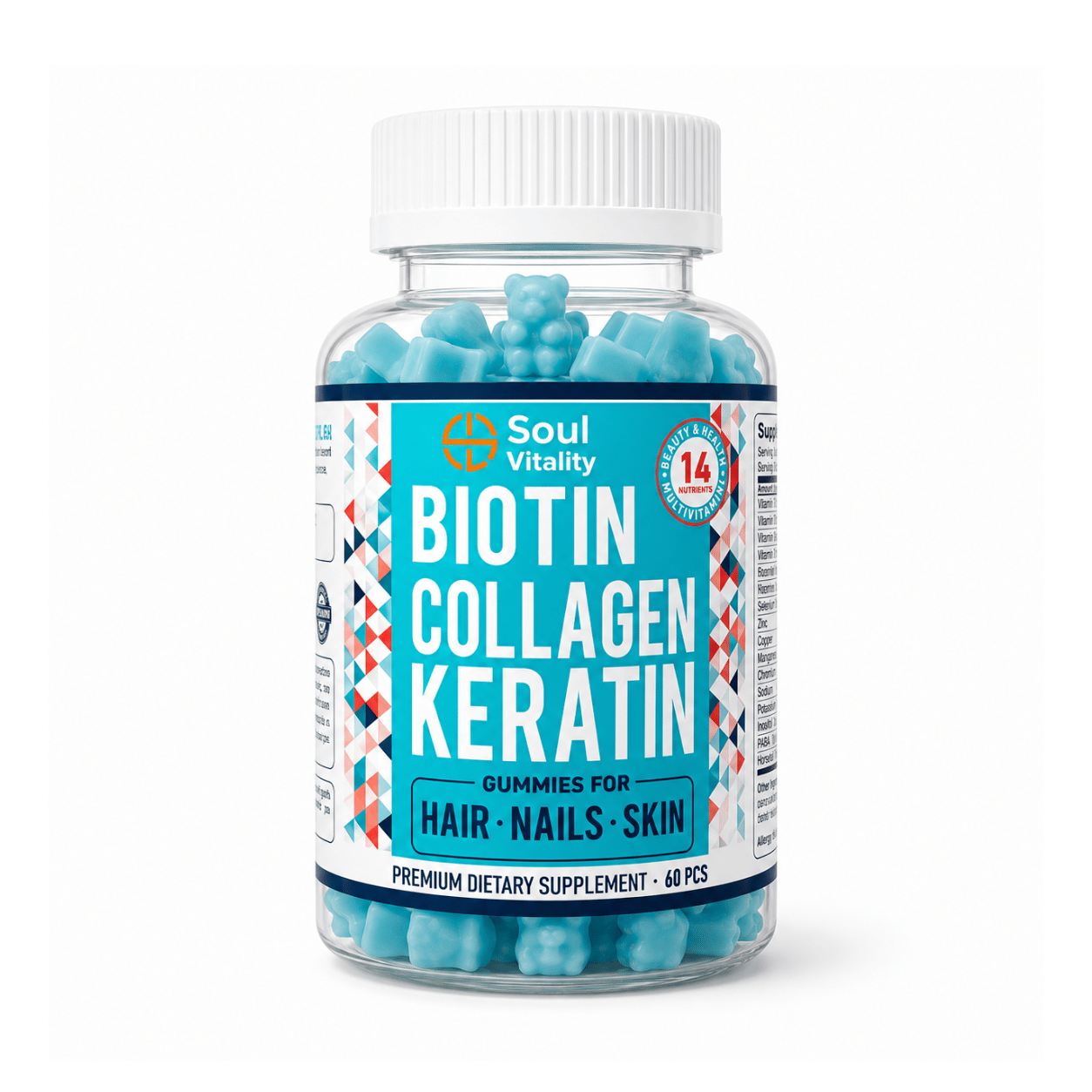 Biotin Collagen Keratin Gummies – Hair, Skin & Nails Support