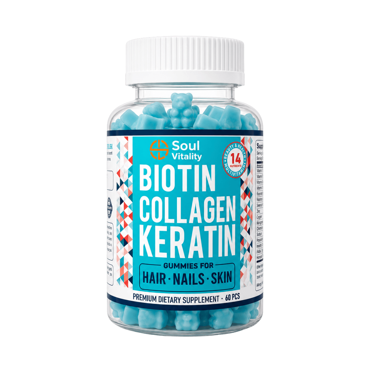 Biotin Collagen Keratin Gummies – Hair, Skin & Nails Support