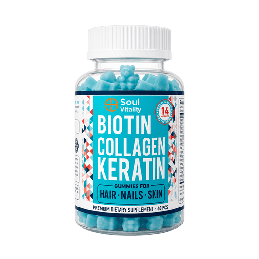 Biotin Collagen Keratin Gummies – Hair, Skin & Nails Support