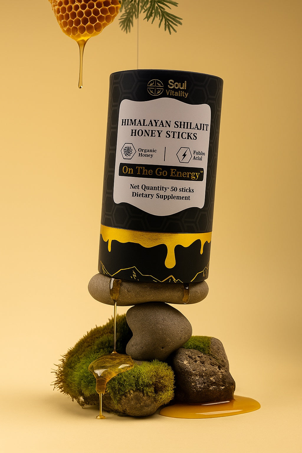 Himalayan Shilajit Honey Sticks – Organic Honey with Pure Himalayan Shilajit & Saffron