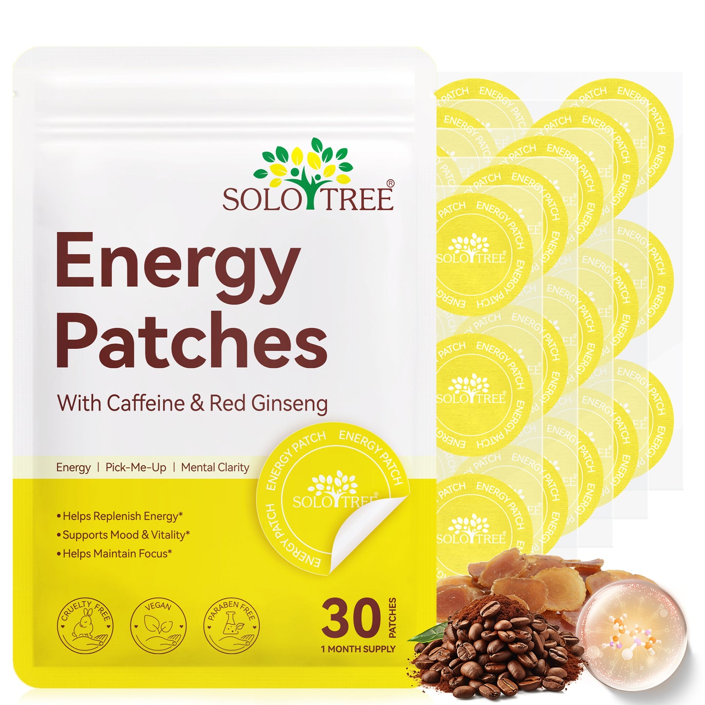 SoloTree: 30's Natural Transdermal Energy Support Patches