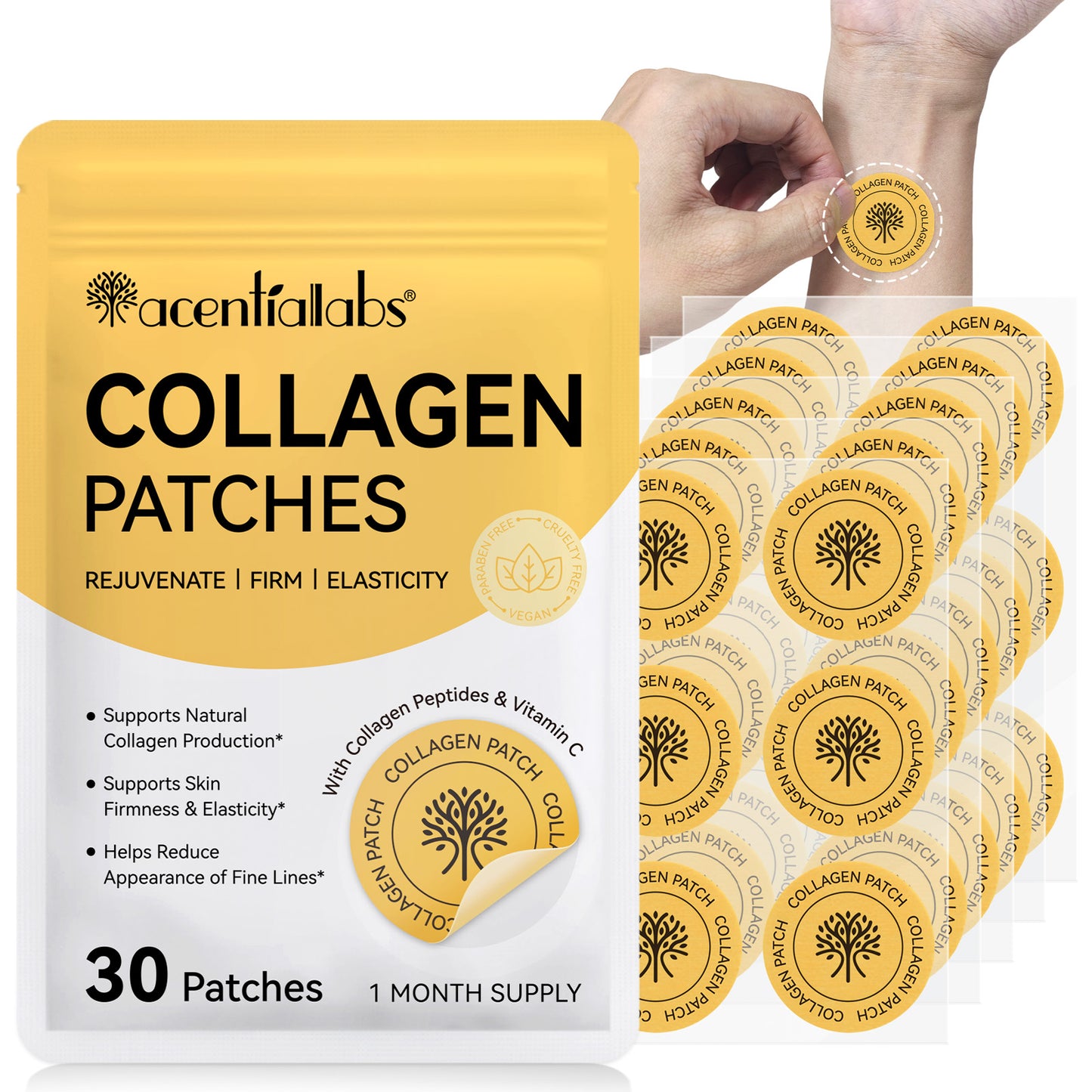 Acentialabs: 30's Natural Transdermal Collagen Support Patches