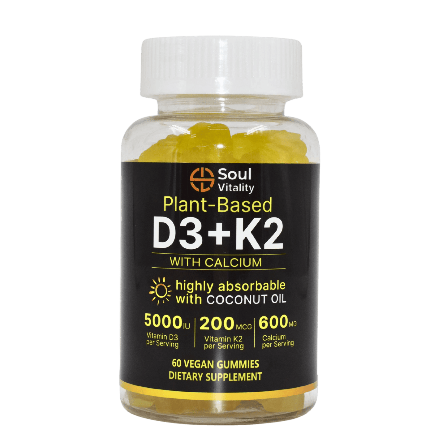 Plant-Based D3 + K2 Gummies with Calcium
