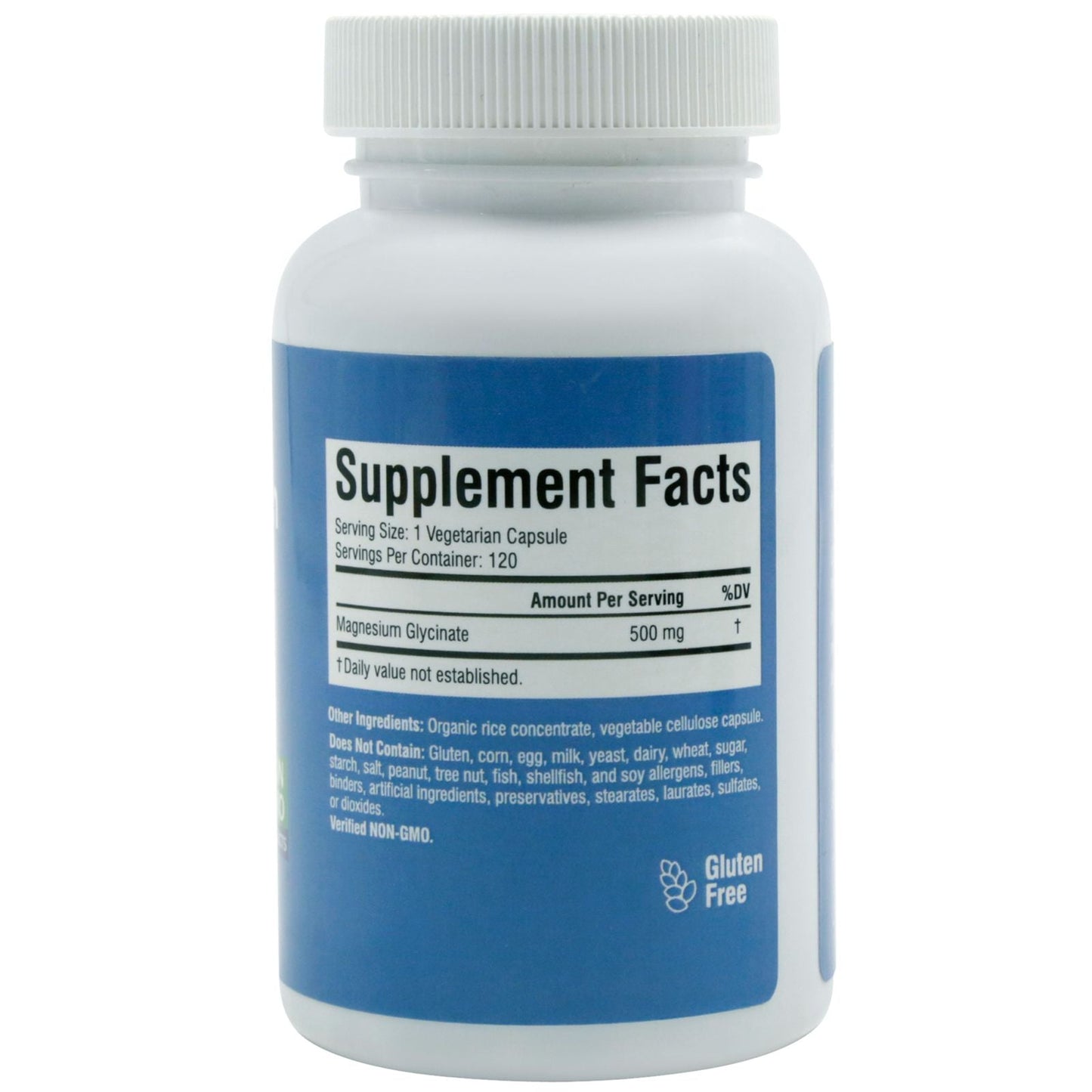 Magnesium Glycinate 500mg - 120 Dietary Supplement Capsules