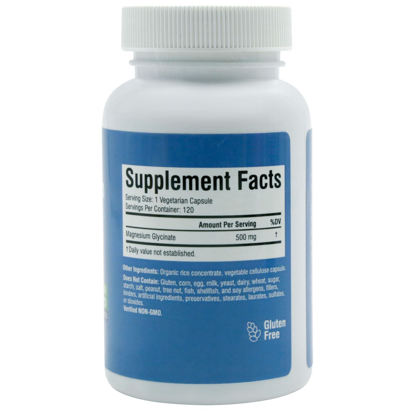 Magnesium Glycinate 500mg - 120 Dietary Supplement Capsules