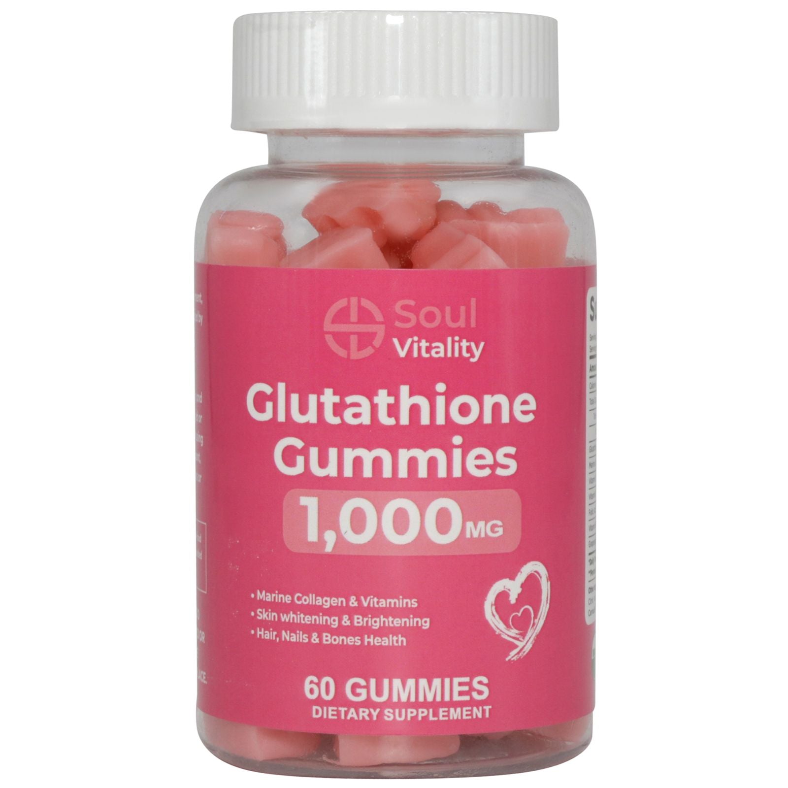 Glutathione Gummies 1000mg - 60 Dietary Supplement Gummies