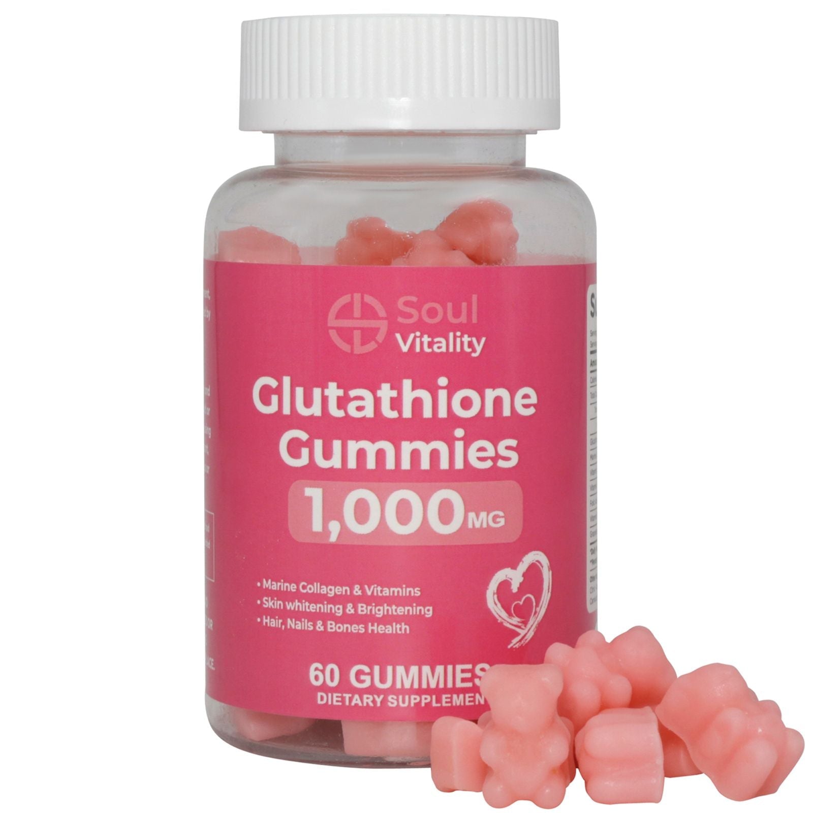 Glutathione Gummies 1000mg - 60 Dietary Supplement Gummies
