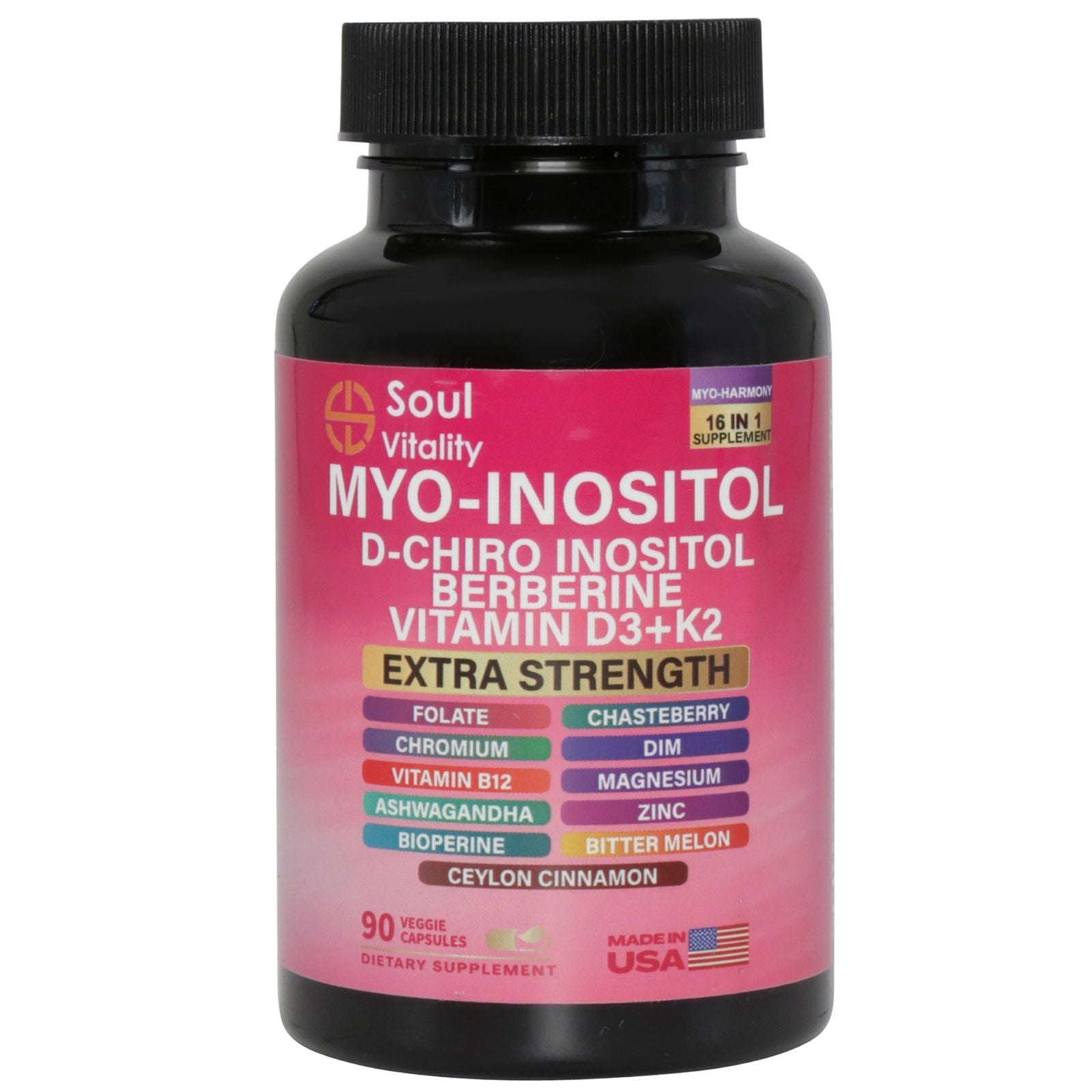 16-in-1 Myo-Inositol - 90 Dietary Veggie Capsules