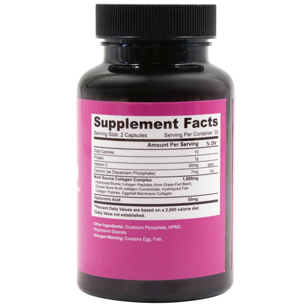 Multi Collagen with Hyaluronic Acid & Vitamin C 1600mg - 60 Capsules