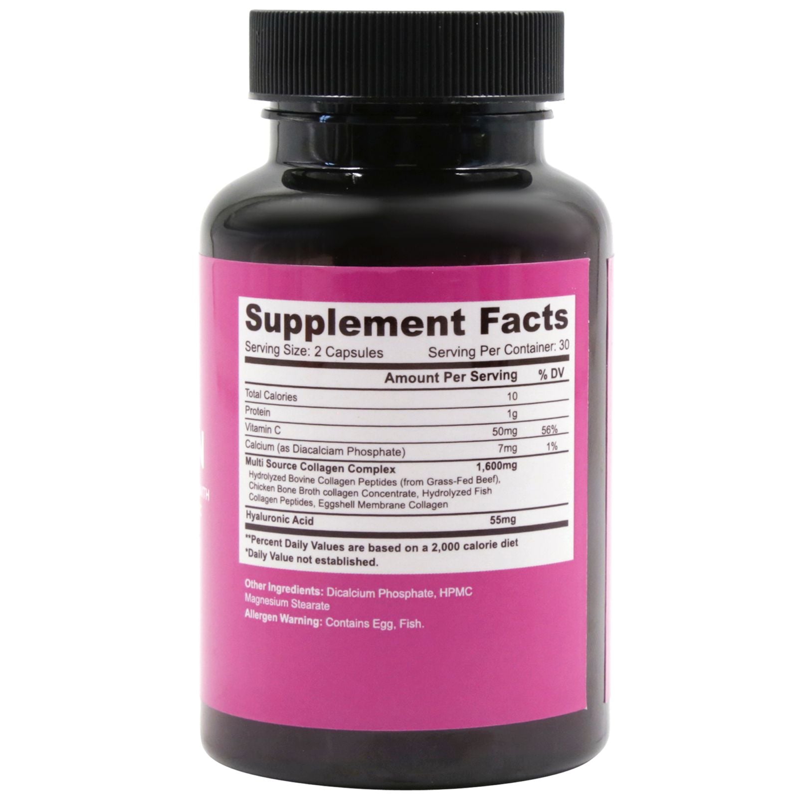 Multi Collagen with Hyaluronic Acid & Vitamin C 1600mg - 60 Capsules