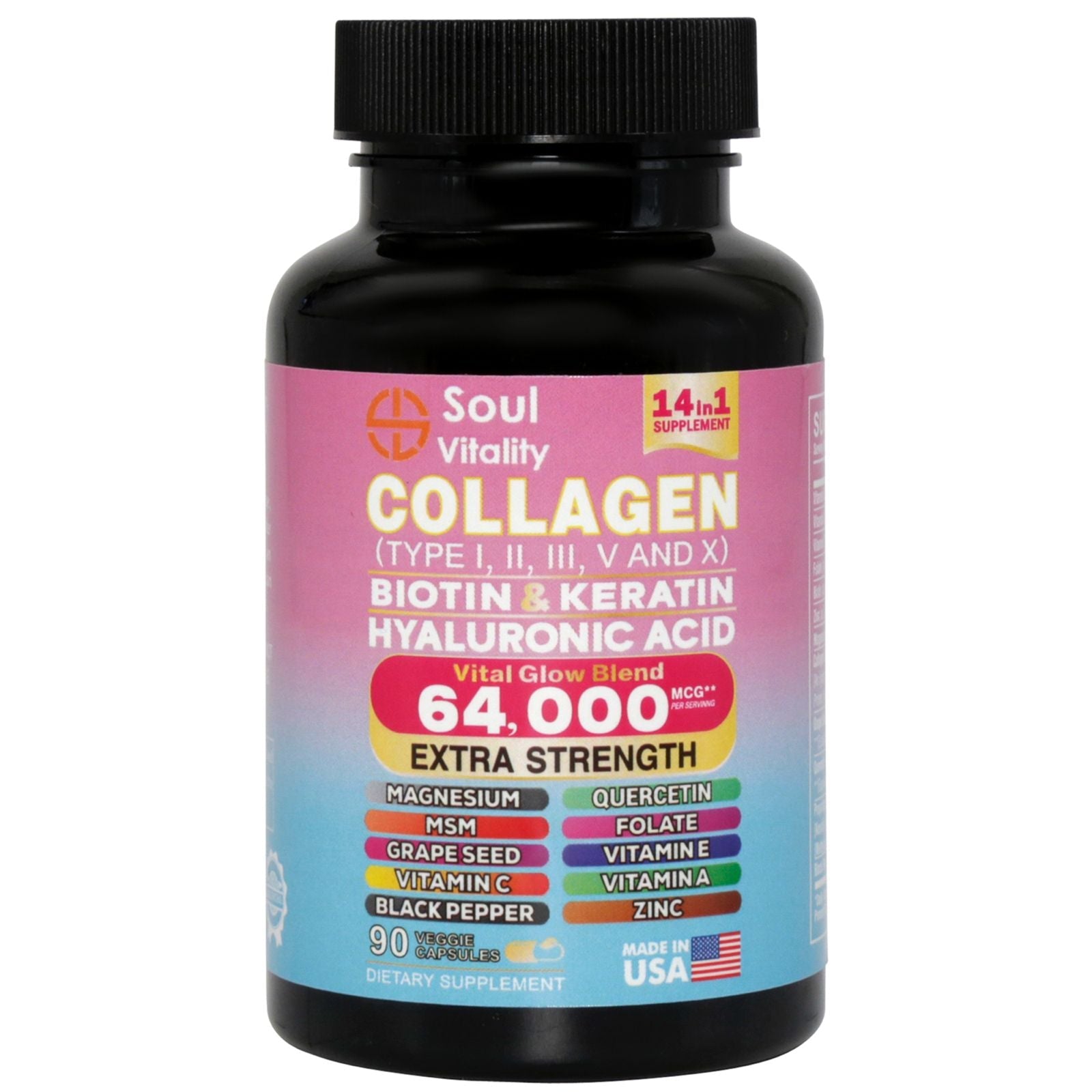 14-in-1 Collagen Vital Glow Blend - 90 Veggie Capsules