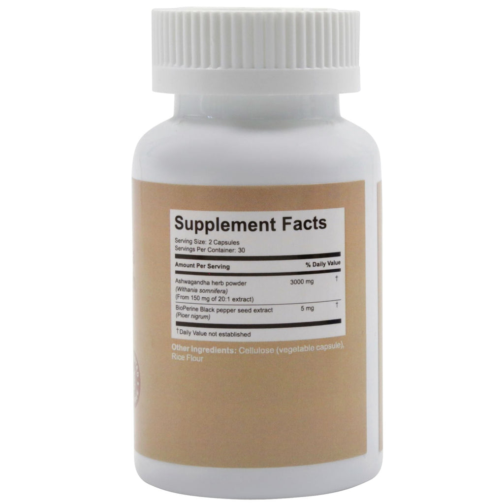 Ashwagandha Extra Strength 3000mg - 60 Dietary Supplement Capsules