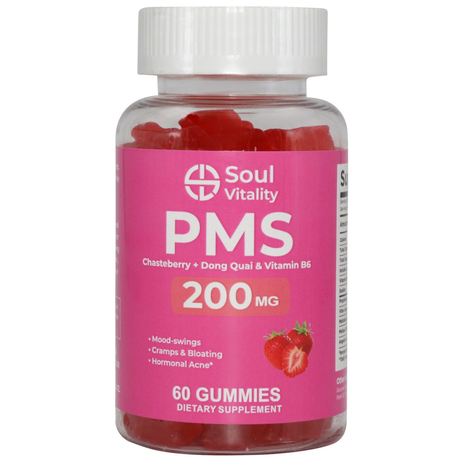 PMS Cramps & Bloating 200mg - 60 Dietary Supplement Gummies