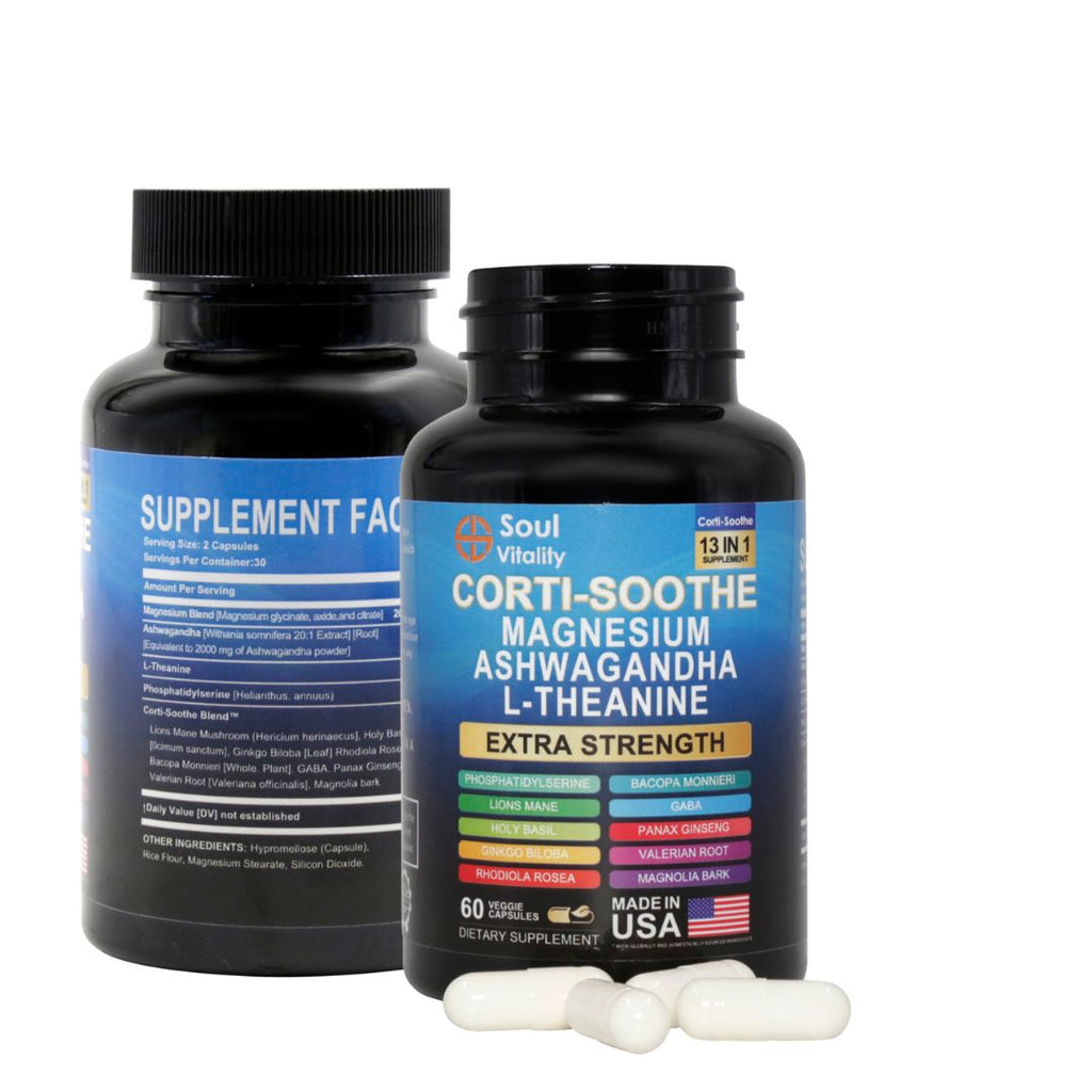 13-in-1 Corti-Soothe Magnesium Ashwagandha Capsules - 90 Capsules