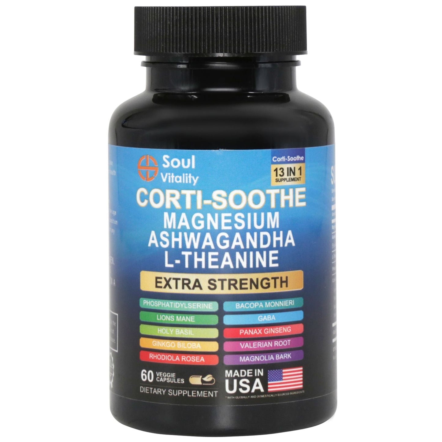 13-in-1 Corti-Soothe Magnesium Ashwagandha Capsules - 60 Capsules