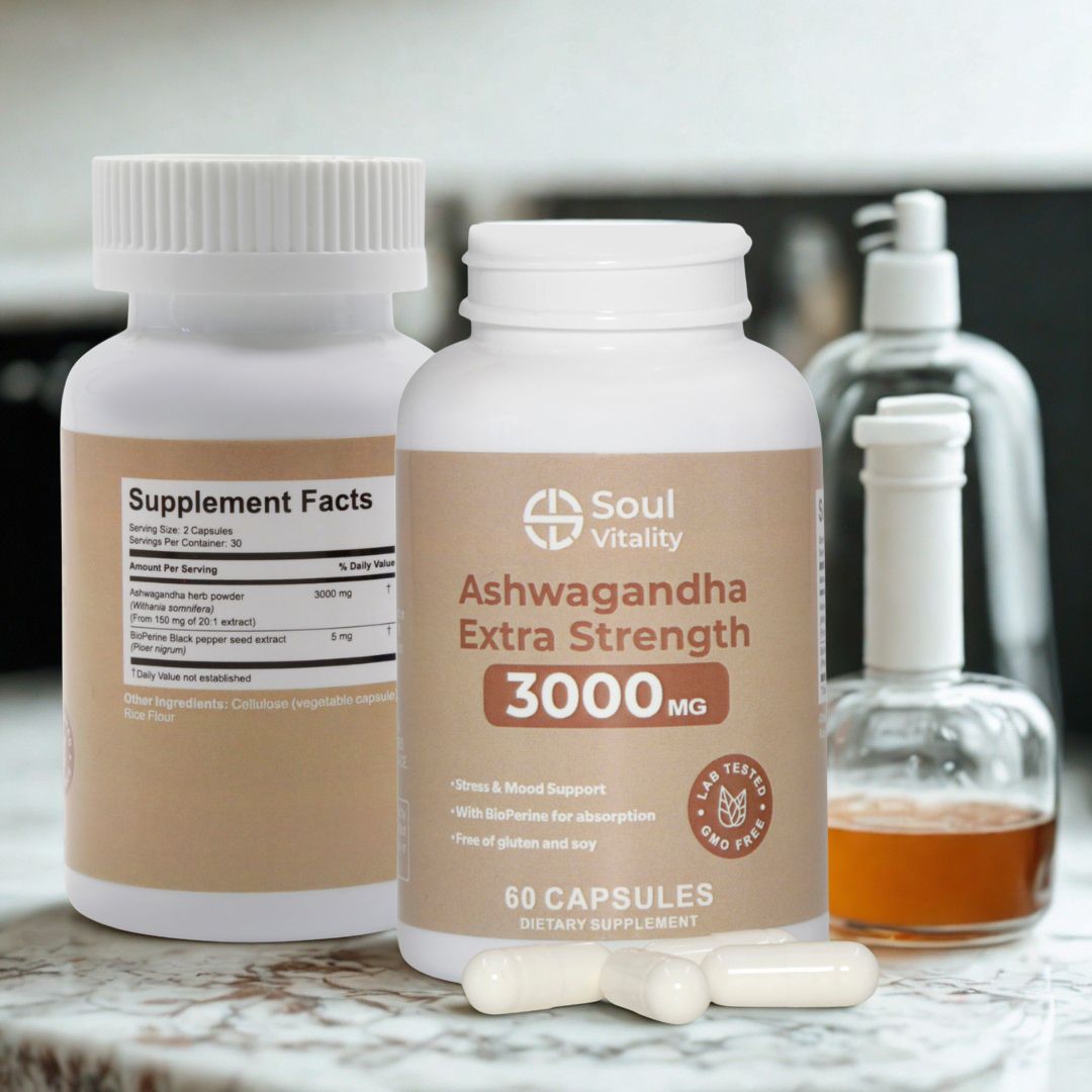 Ashwagandha Extra Strength 3000mg - 60 Dietary Supplement Capsules