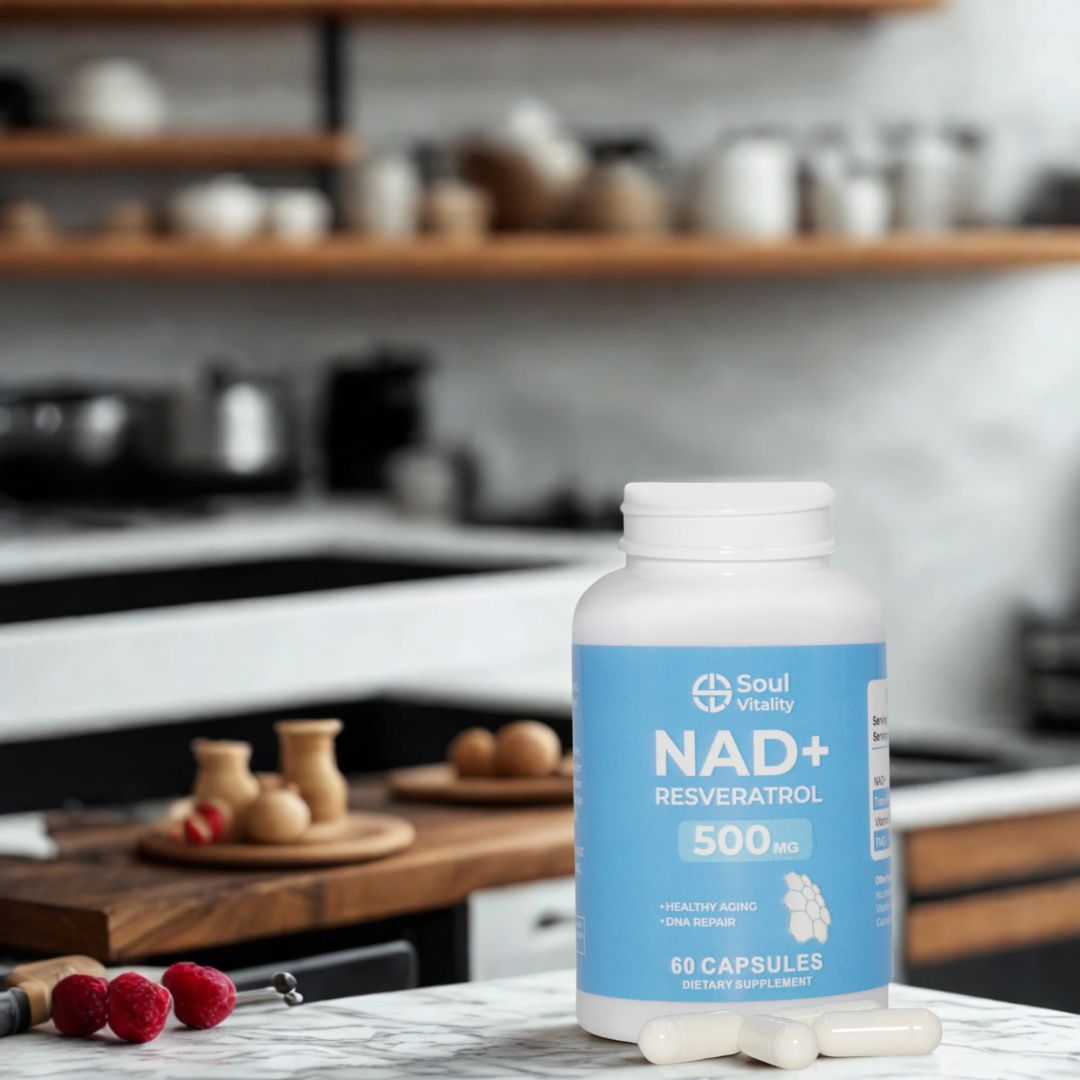 NAD+ Resveratrol 500mg - 60 Dietary Supplement Capsules