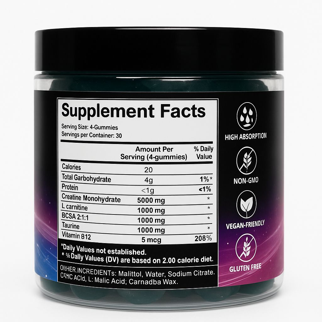 Creatine Monohydrate Gummies – X10 Power (Berry Flavour)