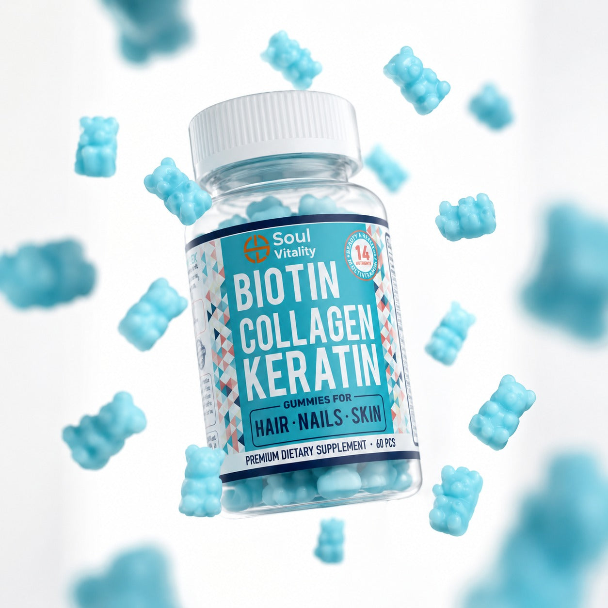 Biotin Collagen Keratin Gummies – Hair, Skin & Nails Support