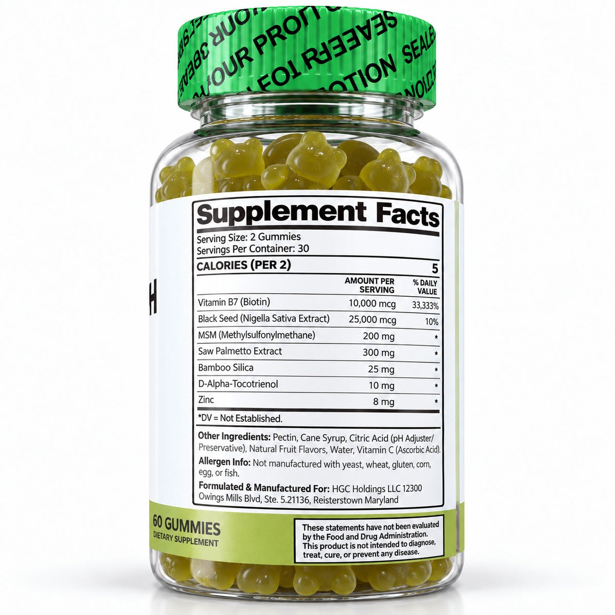 Hair Growth Gummies – 10,000 mcg Biotin