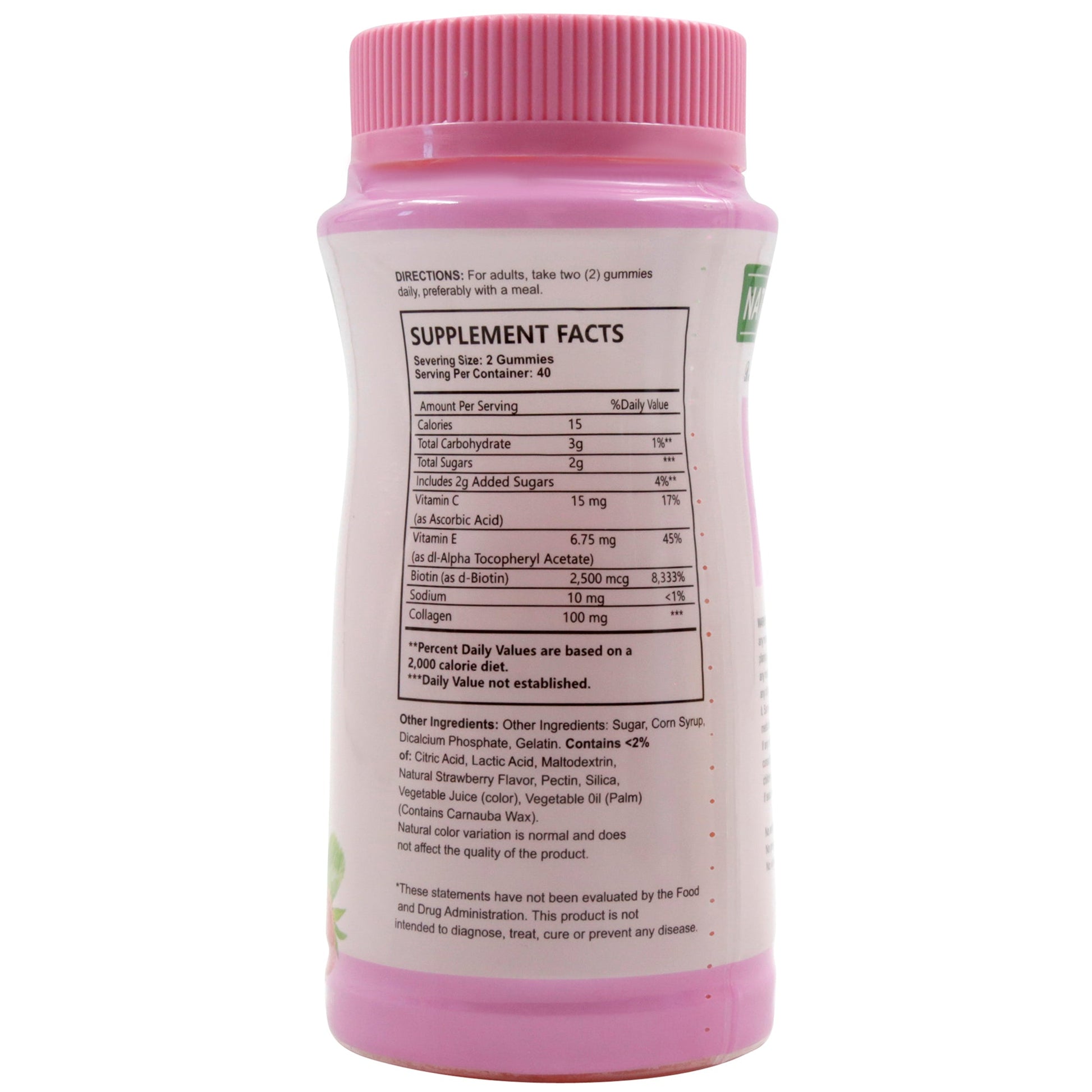Nature's Care Hair, Skin and Nails Gummies - 80 Strawberry Flavoured Gummies